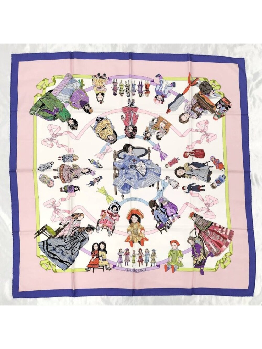 Hermes Scarf Carre 90 Hello Dolly Multicolor Pink